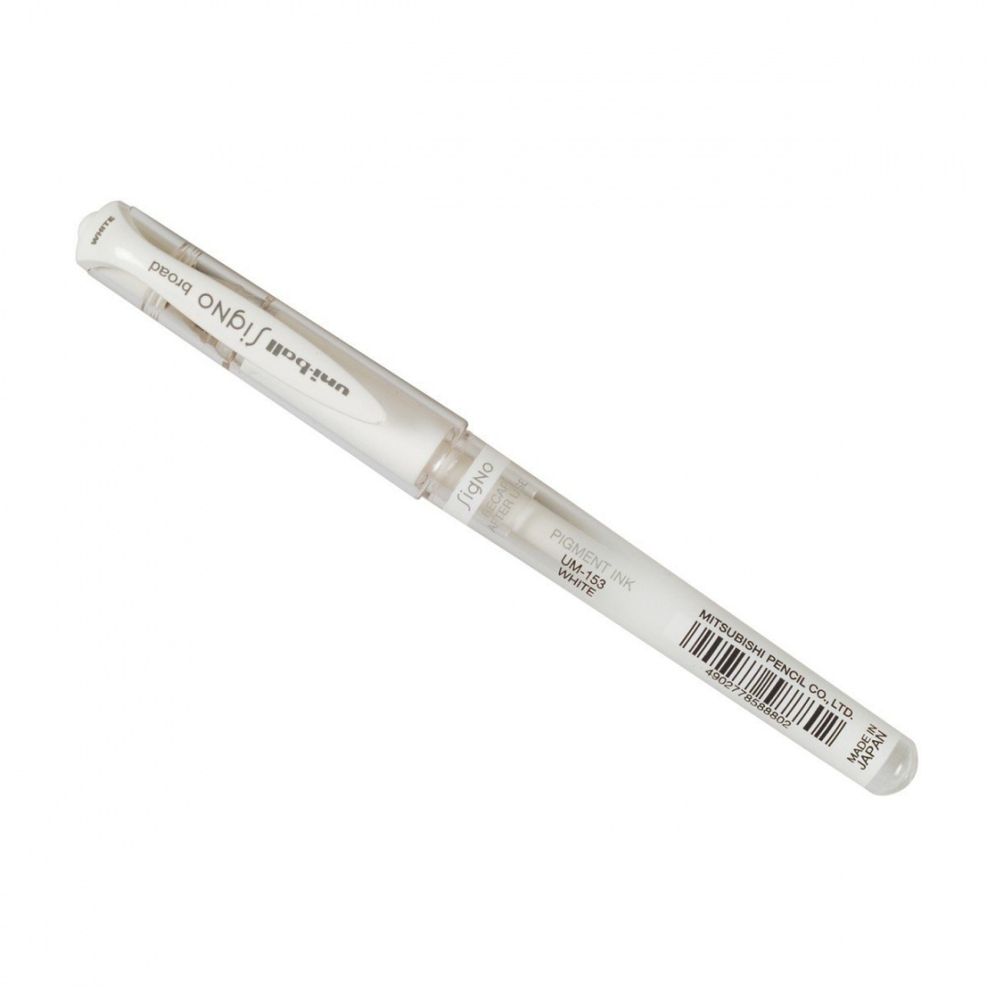 Pióro żelowe Uni UM-153 białe